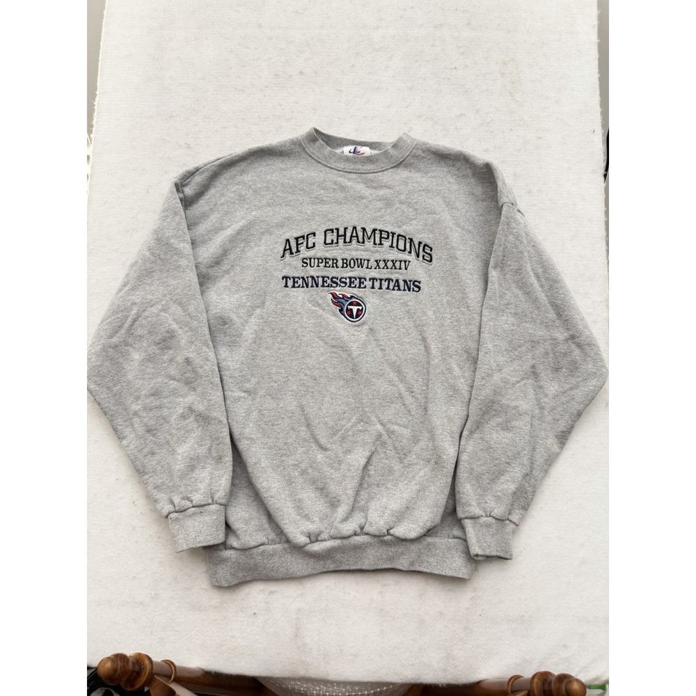 Vintage Tennessee Titans AFC Champions Sweatshirt Men's XL Gray Crewneck Y2K